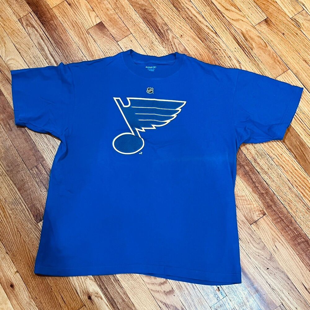 Vintage Reebok St Louis Blues Eric Brewer 4 Shirt L Large Royal Blue Hockey NHL